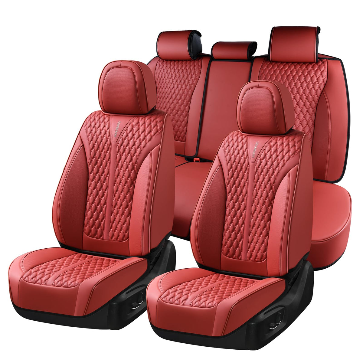 Premium Faux Leather Waterproof Car Seat Covers Full Set