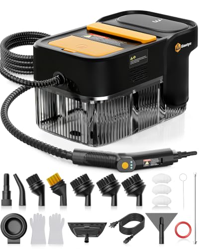 Gautye Steam Cleaner, 3 Level Adjustable Handle with 18 Accessories