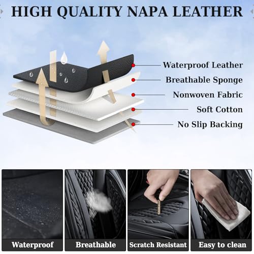 Premium Faux Leather Waterproof Car Seat Covers Full Set