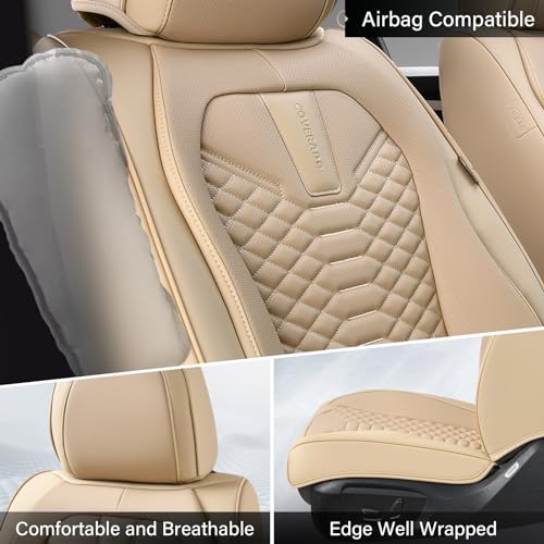 Premium Nappa Leather Waterproof Car Seat Covers Full Set