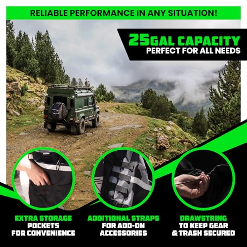 Rhino USA Spare Tire Trash Bag - Overlanding Car Storage for Camping Gear