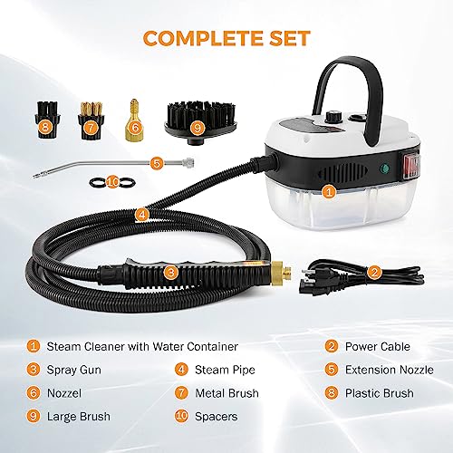 BEAMNOVA 2500W Steam Cleaner for Car High Pressure Steamer Auto Detailing