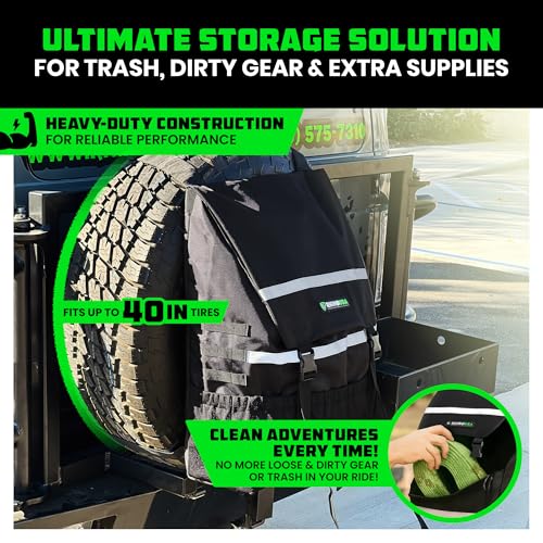 Rhino USA Spare Tire Trash Bag - Overlanding Car Storage for Camping Gear