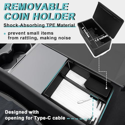 BestEvMod Center Console Organizer Set for 2026 Model Y