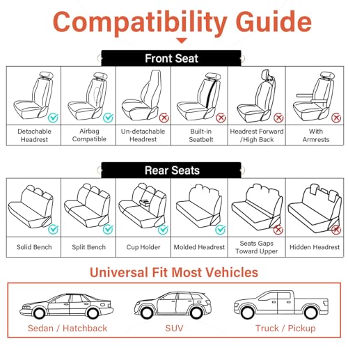 Premium Nappa Leather Waterproof Car Seat Covers Full Set