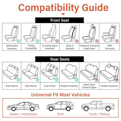 Premium Nappa Leather Waterproof Car Seat Covers Full Set