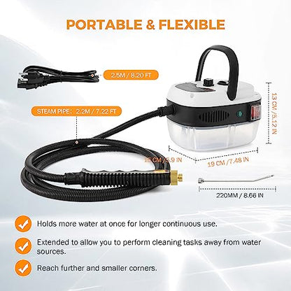 BEAMNOVA 2500W Steam Cleaner for Car High Pressure Steamer Auto Detailing