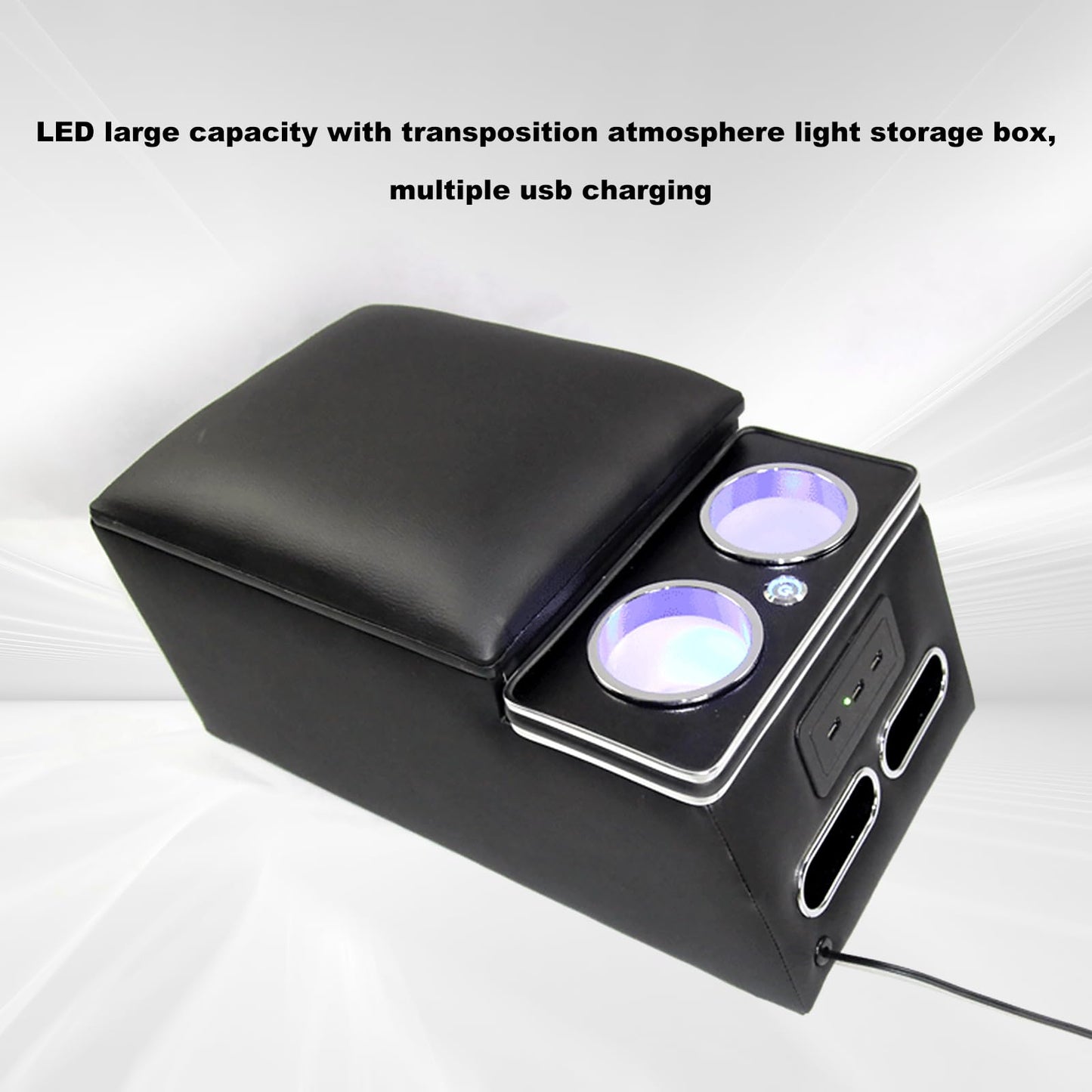 Universal Truck Seat Organizer with LED Light & Storage Console