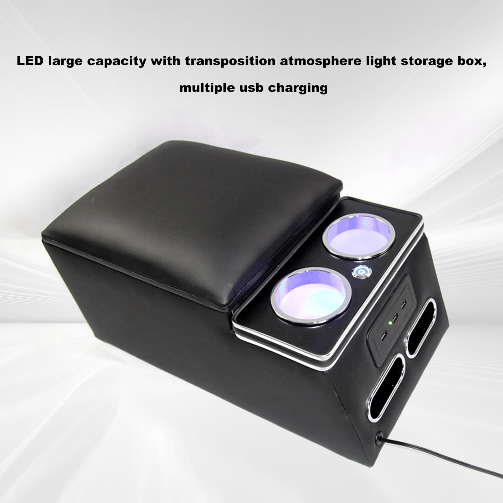 Universal Truck Seat Organizer with LED Light & Storage Console