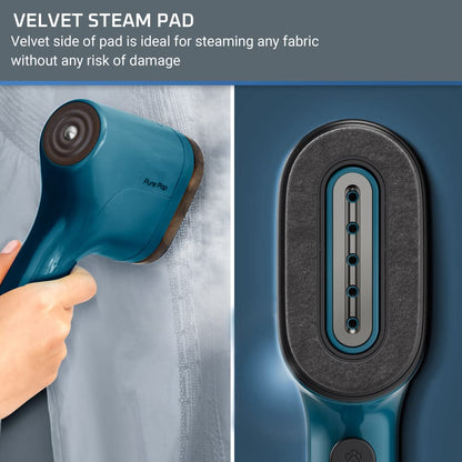 Portable Garment Steamer with Fast Heat-Up & Dual Fabric Care Pads