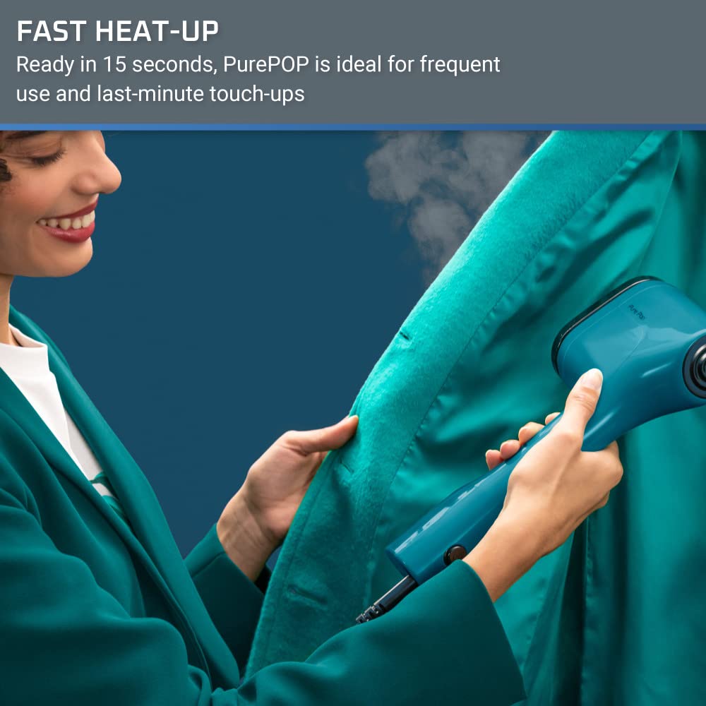 Portable Garment Steamer with Fast Heat-Up & Dual Fabric Care Pads