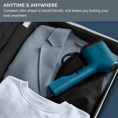 Portable Garment Steamer with Fast Heat-Up & Dual Fabric Care Pads
