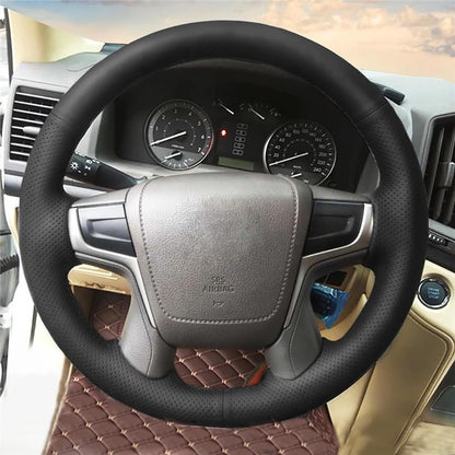 Custom Fit Hand Stitched Genuine Leather Steering Wheel Cover