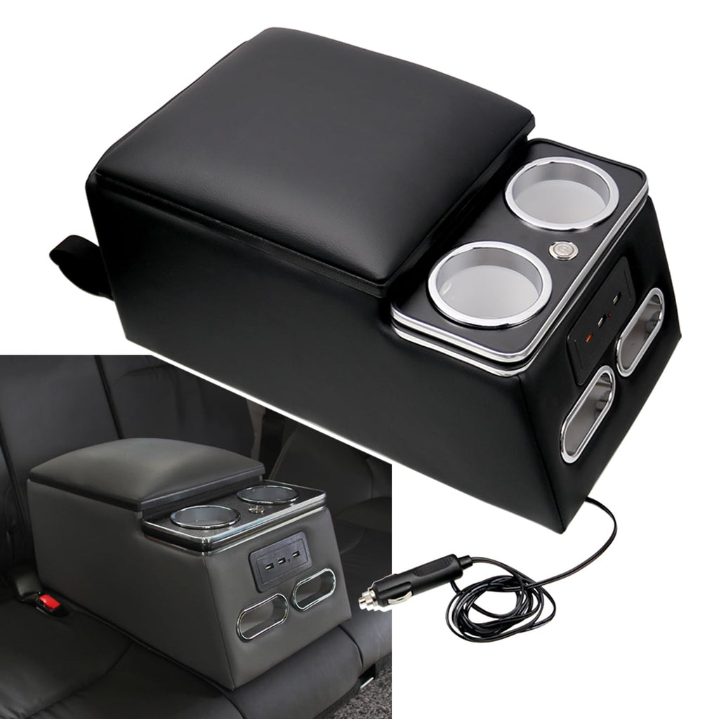 Universal Truck Seat Organizer with LED Light & Storage Console