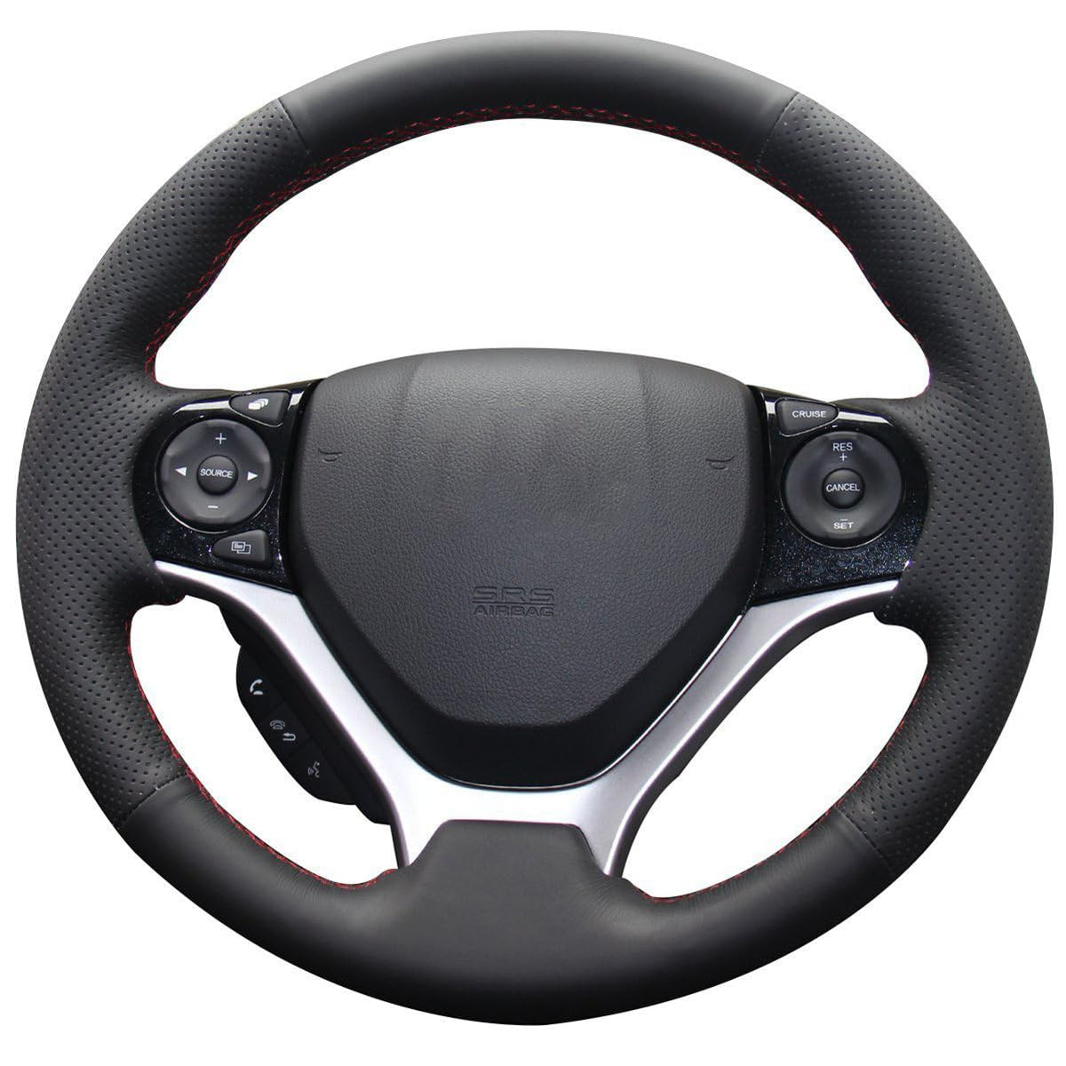 Carbon Fiber Genuine Leather Steering Wheel Cover Custom Fit