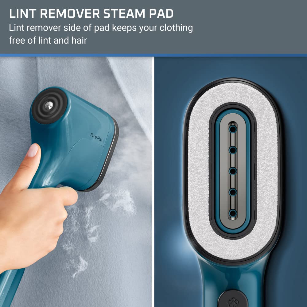 Portable Garment Steamer with Fast Heat-Up & Dual Fabric Care Pads