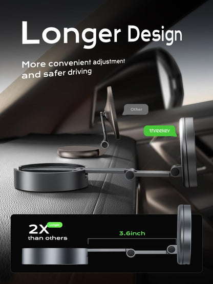 THREEKEY for Qi2 25W Certified Magnetic Car Mount Charger Lite