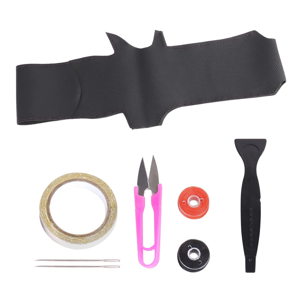 Hand Sewn Microfiber Leather Steering Wheel Cover Non-Slip Fit