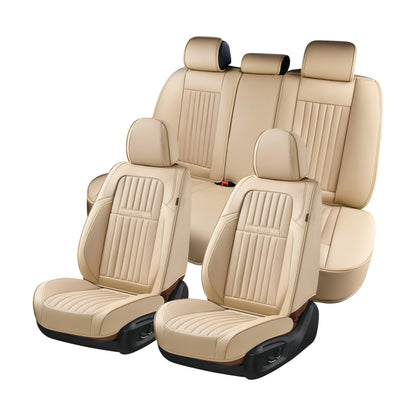Premium Faux Leather Waterproof Car Seat Covers Full Set