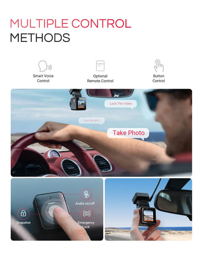 Vantrue E1 Pro 4K Mini Dash Cam Front, STARVIS 2 PlatePix HDR Night Vision