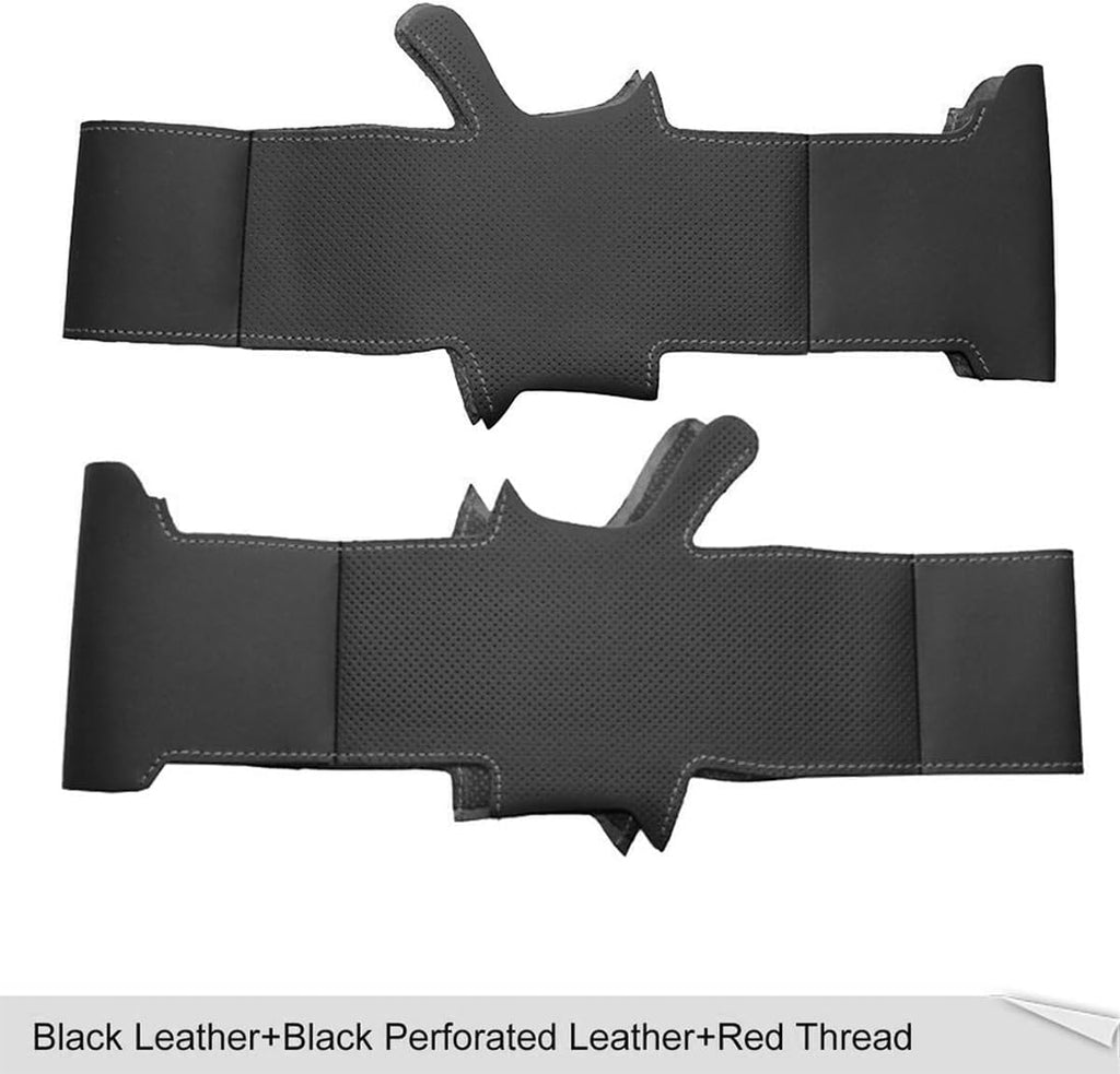 Carbon Fiber Genuine Leather Steering Wheel Cover Custom Fit