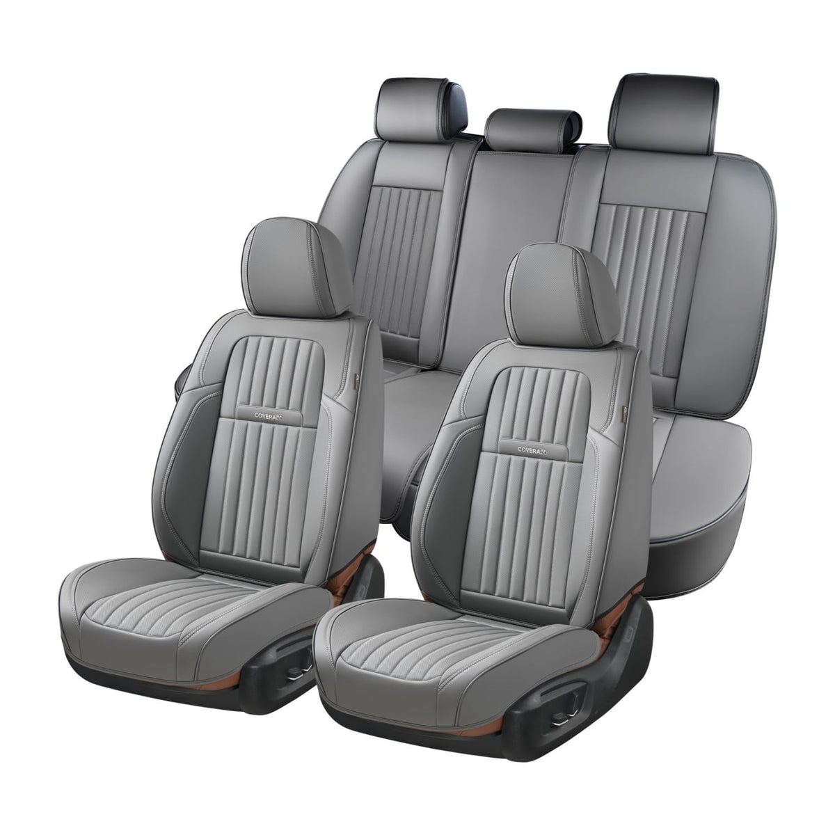 Premium Faux Leather Waterproof Car Seat Covers Full Set