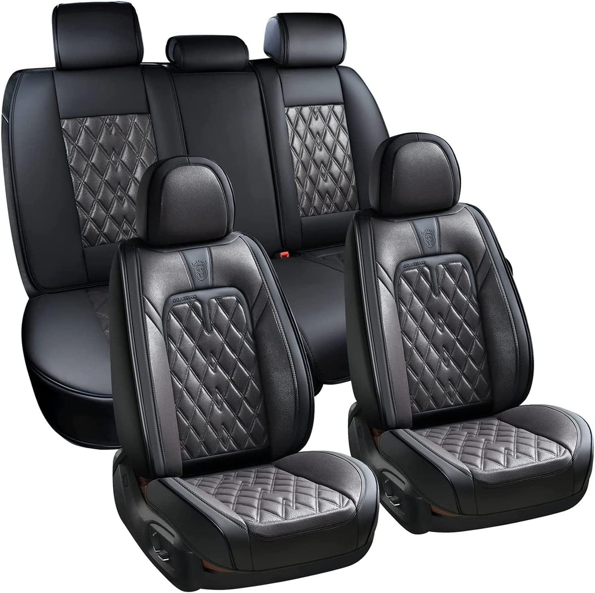 Premium Faux Leather Waterproof Car Seat Covers Full Set