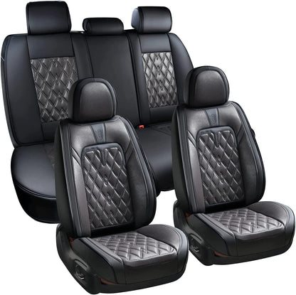 Premium Faux Leather Waterproof Car Seat Covers Full Set