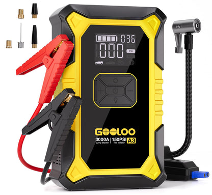 Portable Jump Starter with Air Compressor & Tire Inflator
