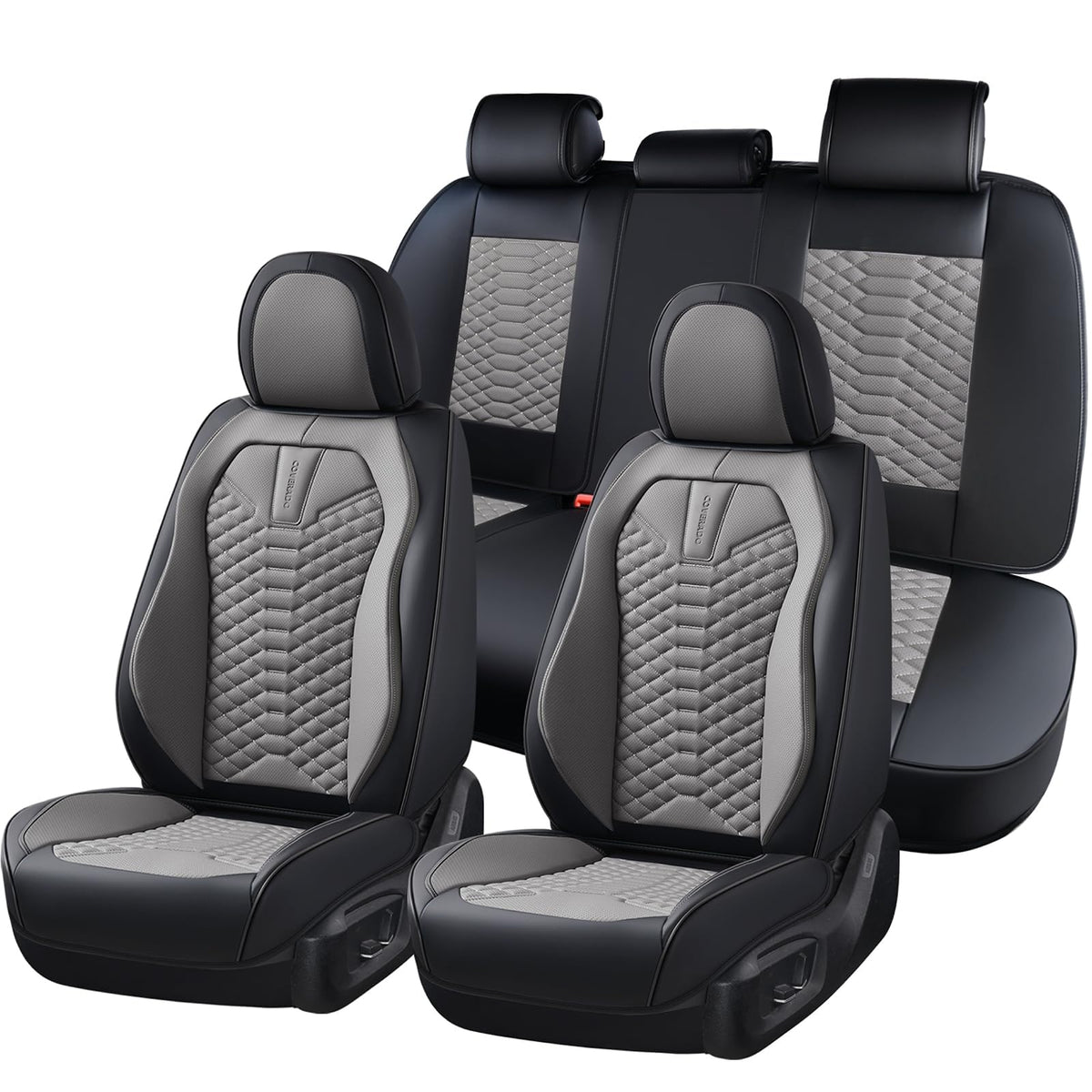 Premium Faux Leather Waterproof Car Seat Covers Full Set