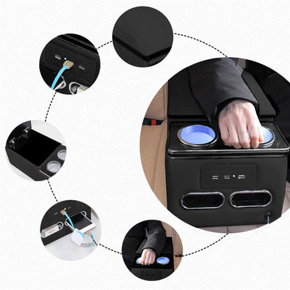 Universal Truck Seat Organizer with LED Light & Storage Console