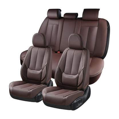 Premium Faux Leather Waterproof Car Seat Covers Full Set