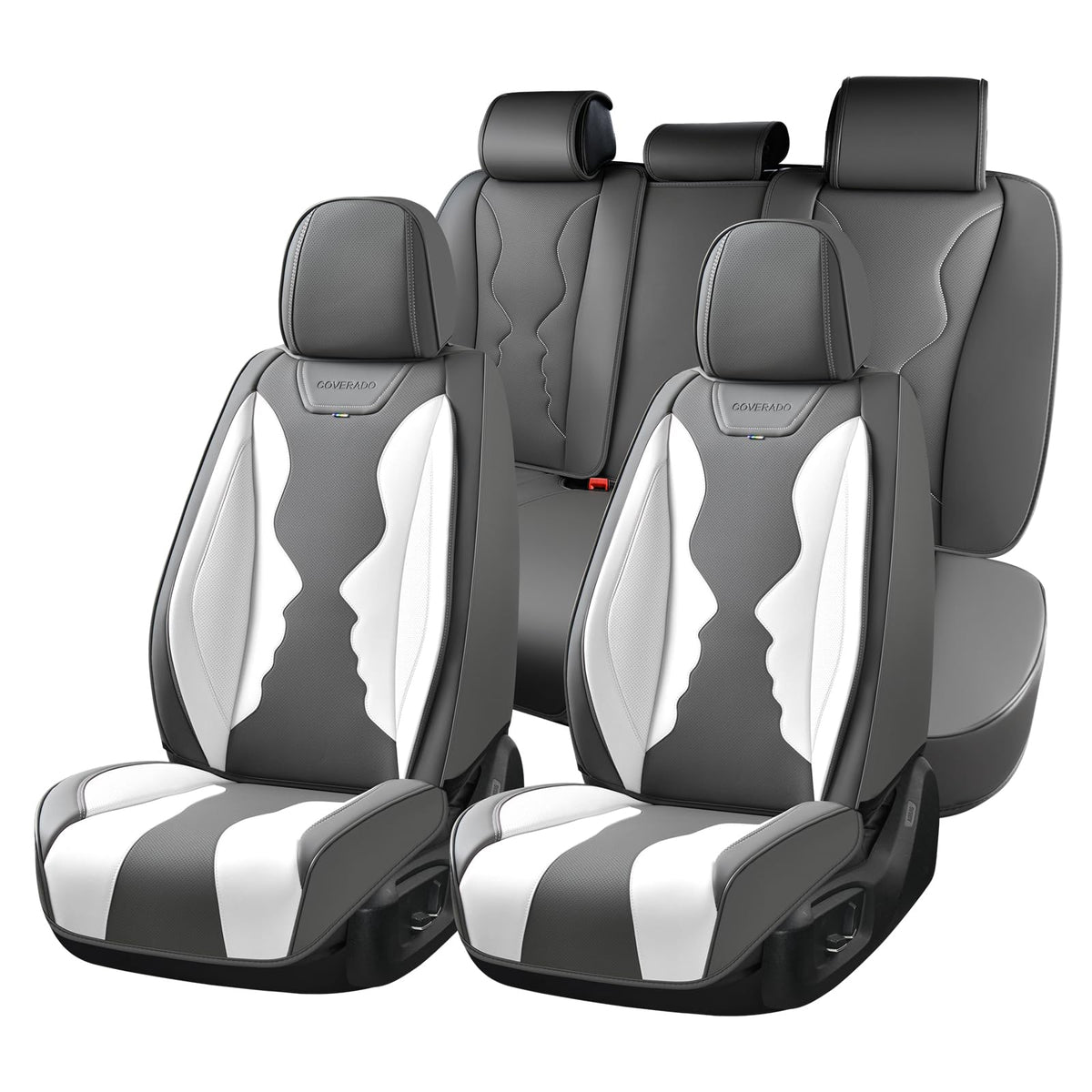 Premium Faux Leather Waterproof Car Seat Covers Full Set