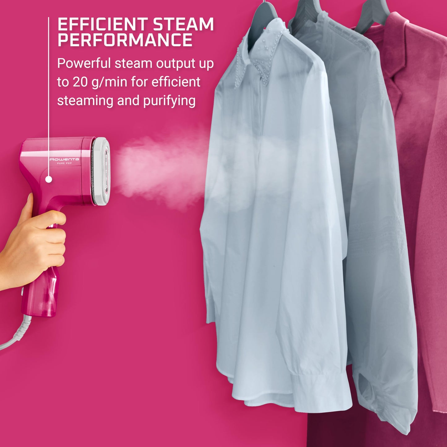 Portable Handheld Garment Steamer with Reversible Lint Remover Pad