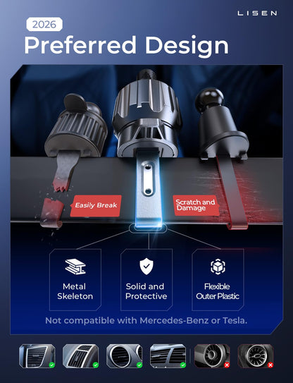 MagSafe Wireless Car Mount Charger with Magnetic Phone Holder