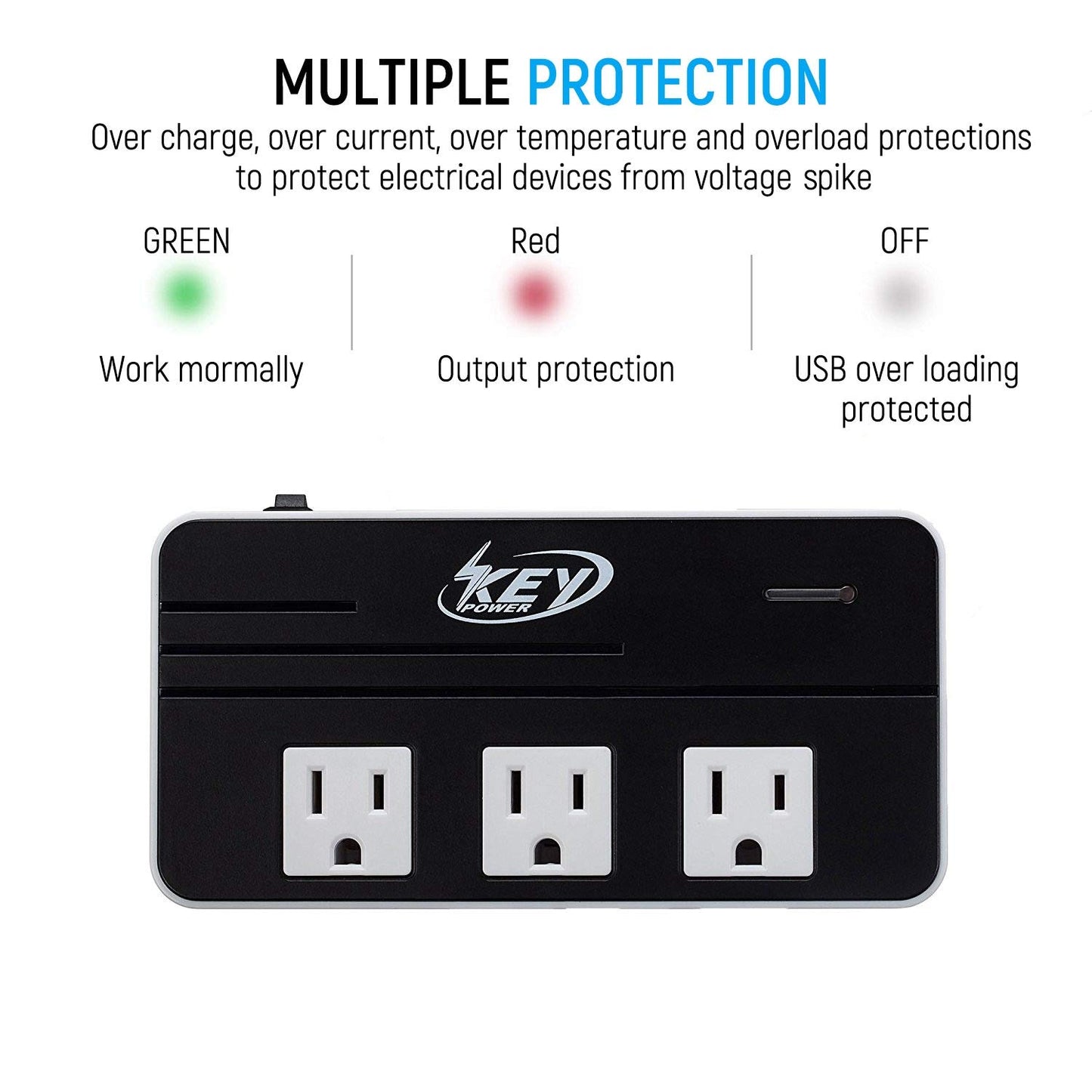 Key Power 230-Watt Step Down 220V to 110V Voltage Converter