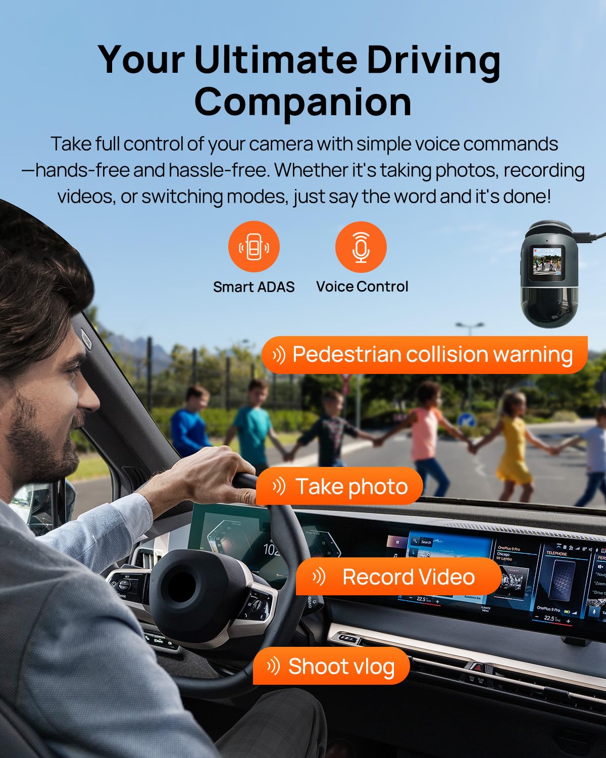 Dual Dash Cam Front & Rear 4K Car Camera with Night Vision
