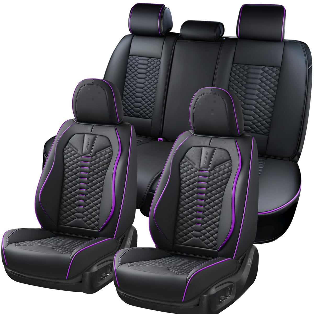 Premium Nappa Leather Waterproof Car Seat Covers Full Set