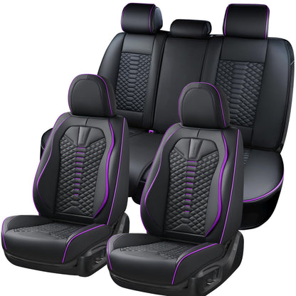 Premium Nappa Leather Waterproof Car Seat Covers Full Set