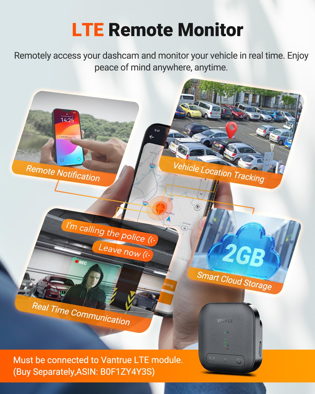 4 Channel 360° Dash Cam with Front Rear & Interior Recording