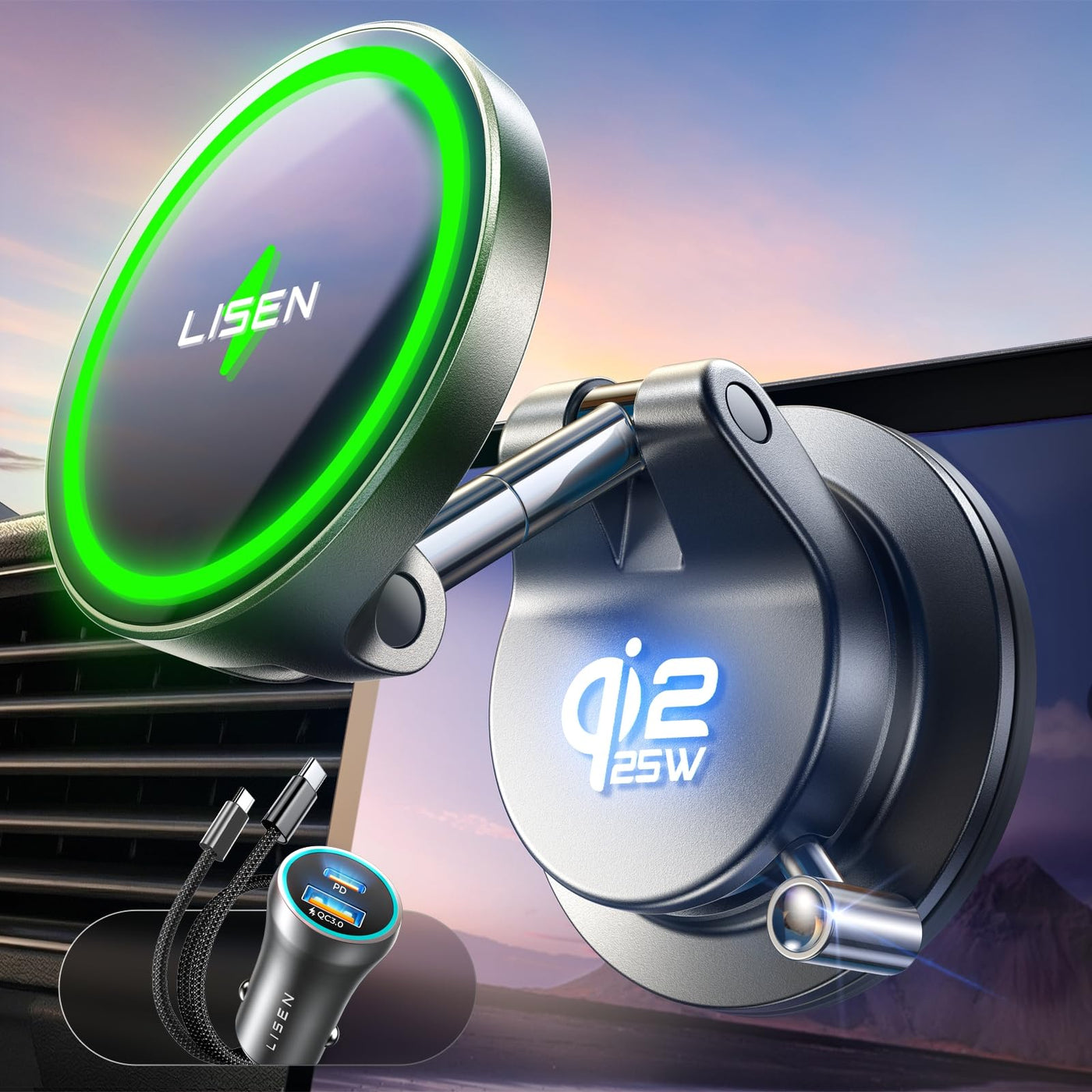 LISEN for 15W Magsafe Car Mount Charger
