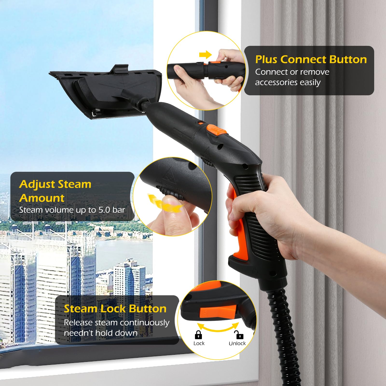 Dyna-Living Portable Steam Cleaner for Home Use