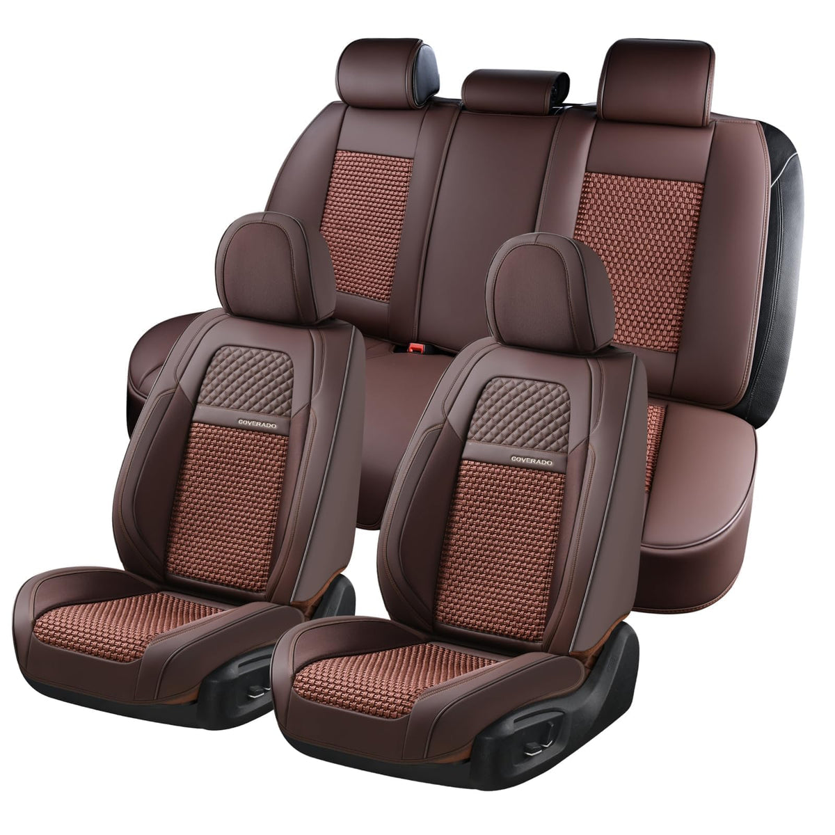 Premium Faux Leather Waterproof Car Seat Covers Full Set