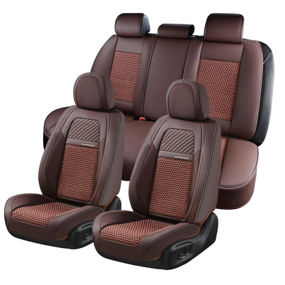 Premium Faux Leather Waterproof Car Seat Covers Full Set