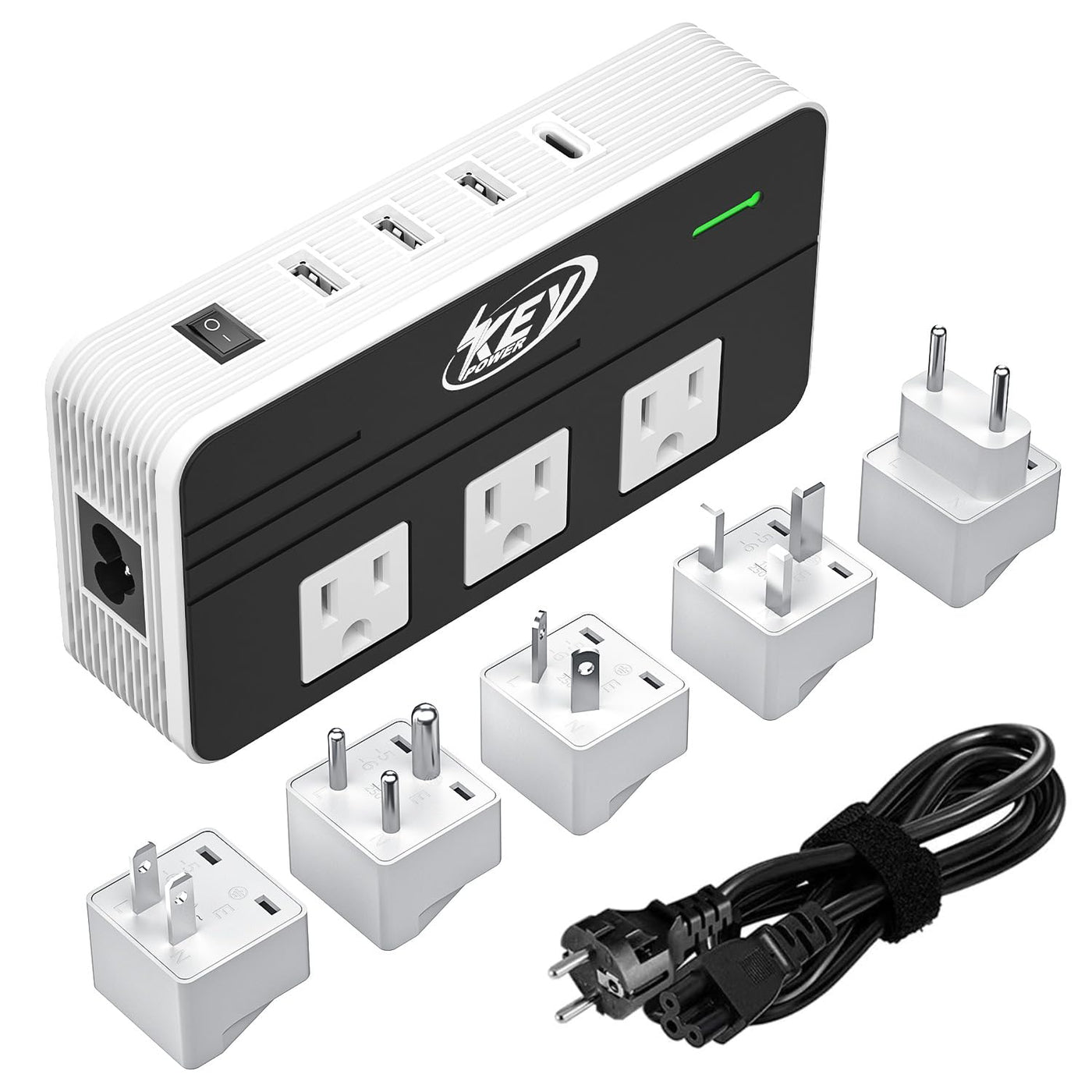 Key Power 230-Watt Step Down 220V to 110V Voltage Converter