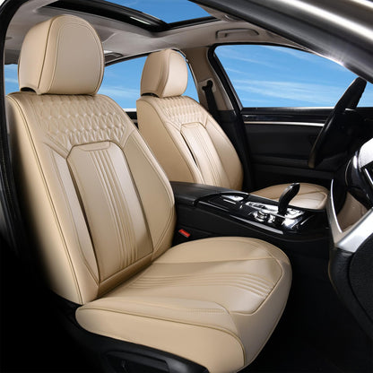 Premium Faux Leather Waterproof Car Seat Covers Full Set