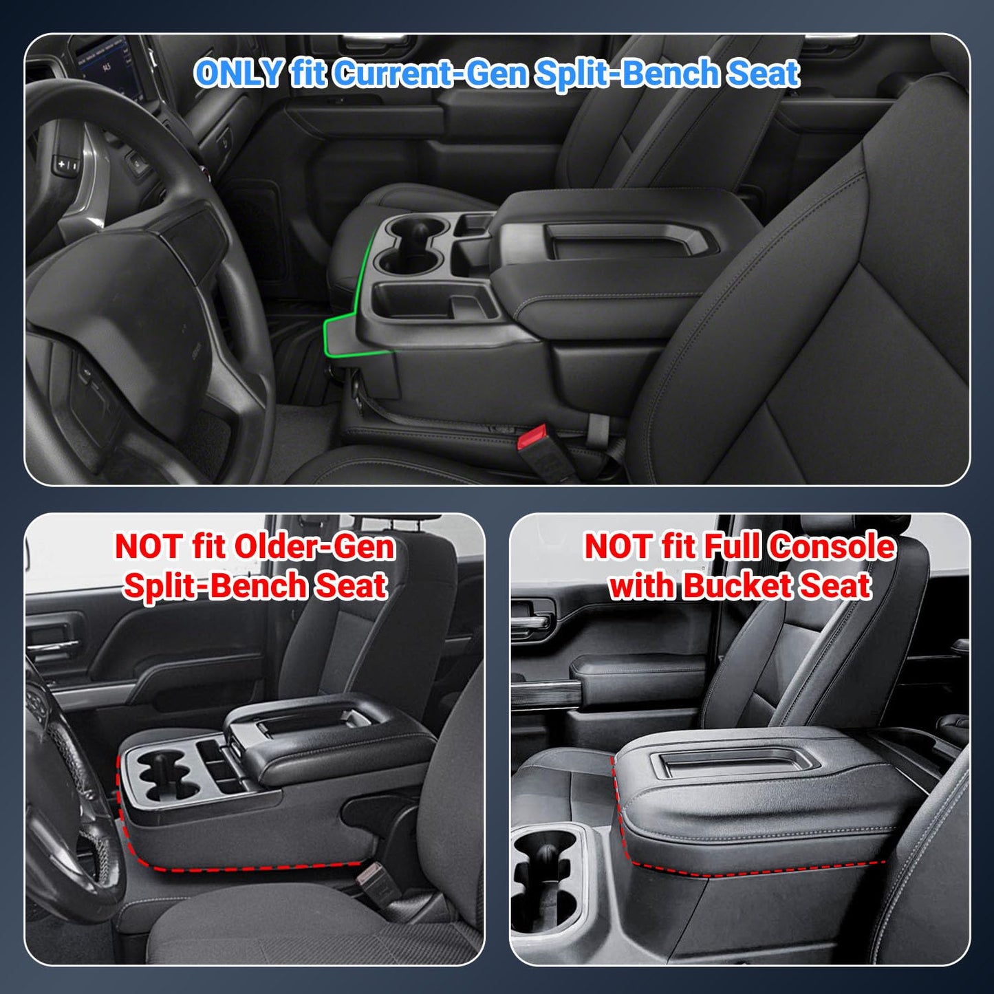 Custom Fit Hanging Center Console Organizer Tray