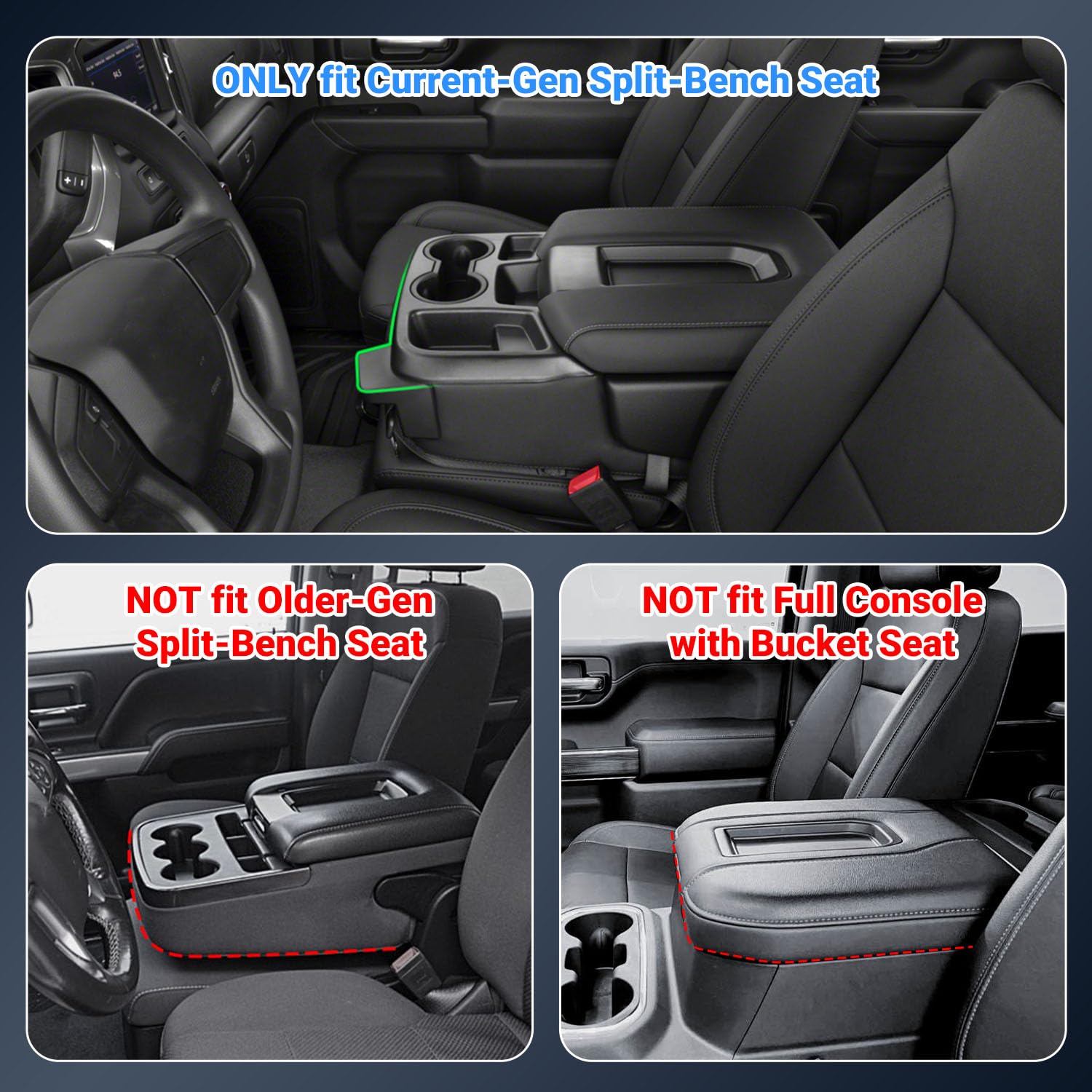 Custom Fit Hanging Center Console Organizer Tray