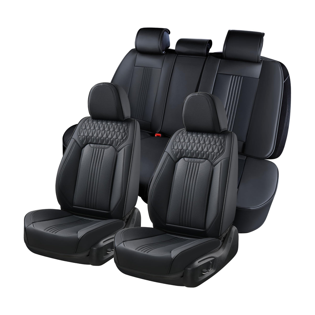 Premium Faux Leather Waterproof Car Seat Covers Full Set