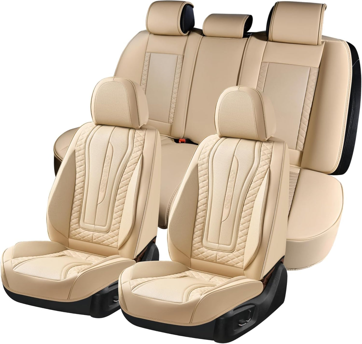 Premium Faux Leather Waterproof Car Seat Covers Full Set